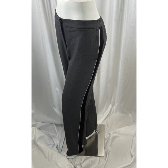 Ann Taylor Sides Stripes Zipper Hem Trousers Gray Black White L academia 89-04 - Picture 3 of 14